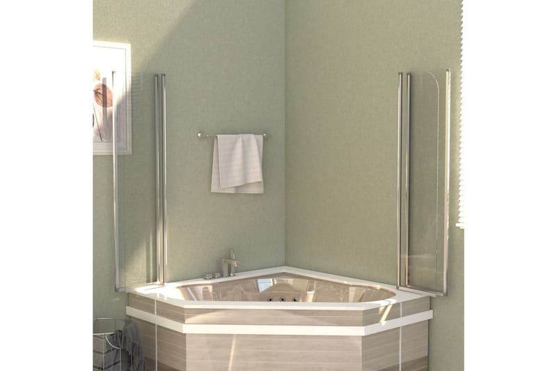 Badekarvegger 2 stk 104x130 cm herdet glass gjennomsiktig - Hus & oppussing - Kjøkken & bad - Baderom - Dusjer
