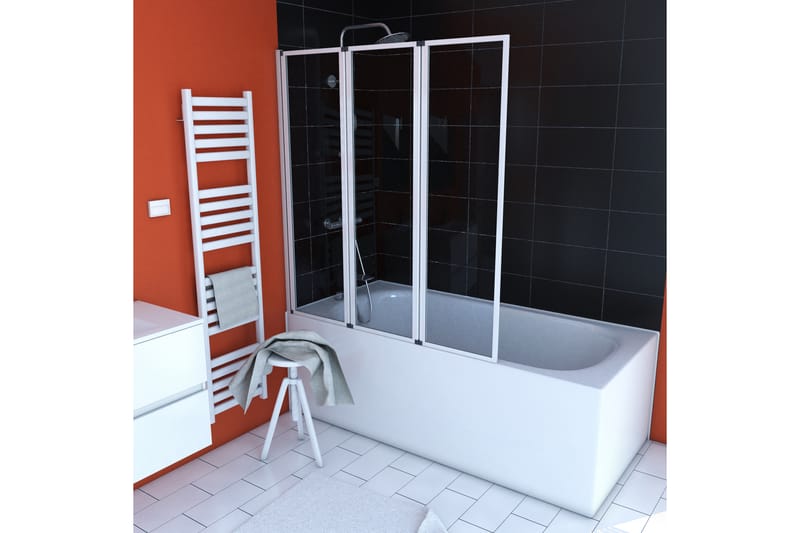 Knutby Badekarvegg 125x143 cm - hvit - Hus & oppussing - Kjøkken & bad - Baderom - Dusjer