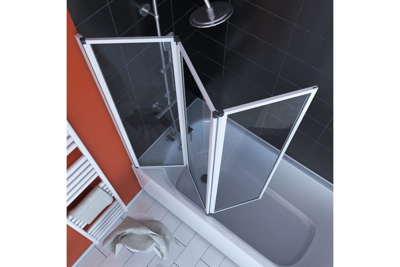Knutby Badekarvegg 125x143 cm - hvit - Hus & oppussing - Kjøkken & bad - Baderom - Dusjer