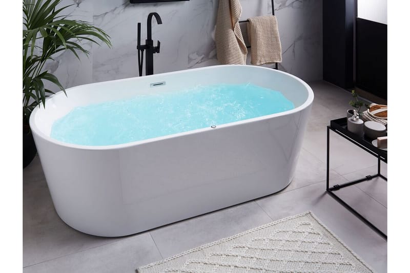 Badekar Frittstående med LED 170 cm Hvit HAVANA - Hvit - Hus & oppussing - Kjøkken & bad - Baderom - Badekar
