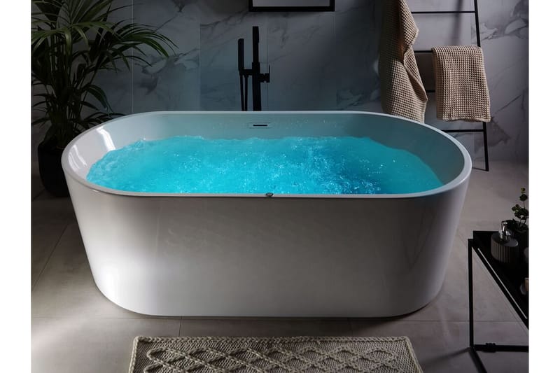 Badekar Frittstående med LED 170 cm Hvit HAVANA - Hvit - Hus & oppussing - Kjøkken & bad - Baderom - Badekar