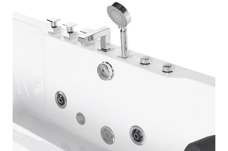 Badekar med LED 170 x 80 cm Hvit HAWES - Hvit - Hus & oppussing - Kjøkken & bad - Baderom - Badekar