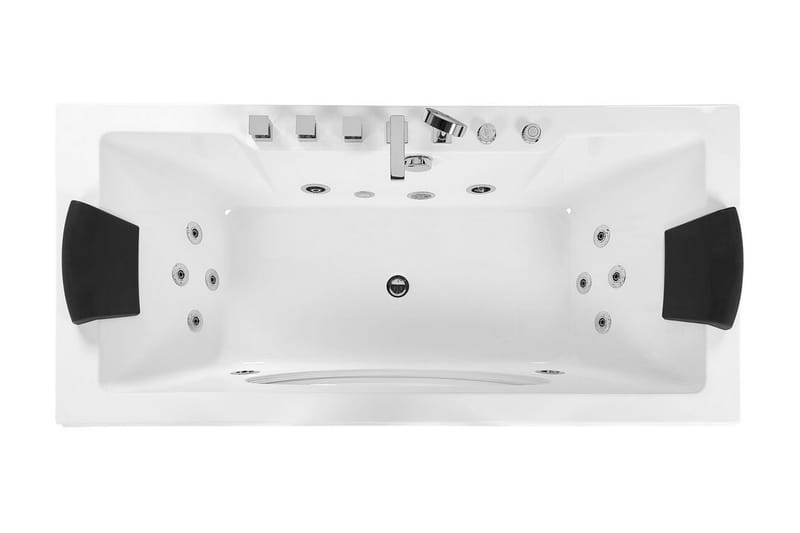 Badekar med LED 180 x 80 cm Hvit HAWES - Hvit - Hus & oppussing - Kjøkken & bad - Baderom - Badekar