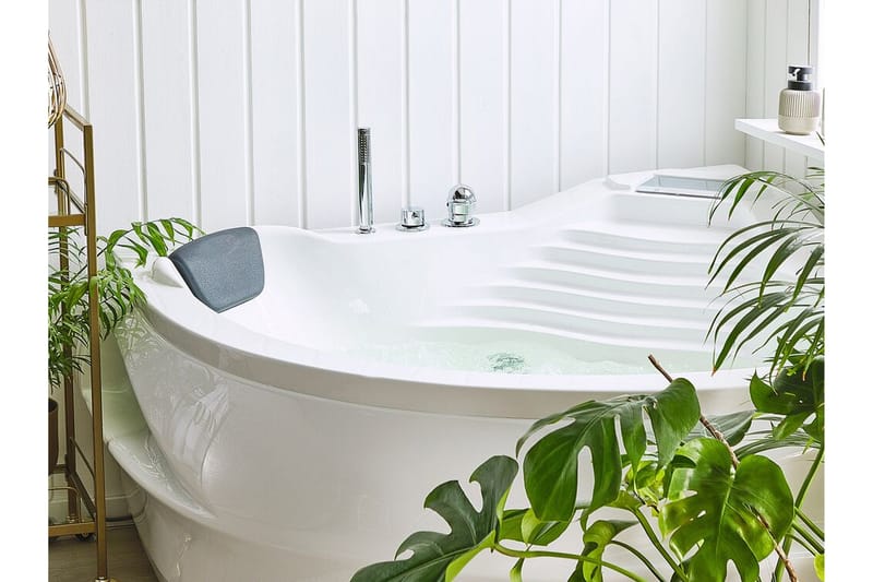 Fuenfria Bobbelbadekar Hjørne 145 cm med LED-belysning - Hvit - Hus & oppussing - Kjøkken & bad - Baderom - Badekar