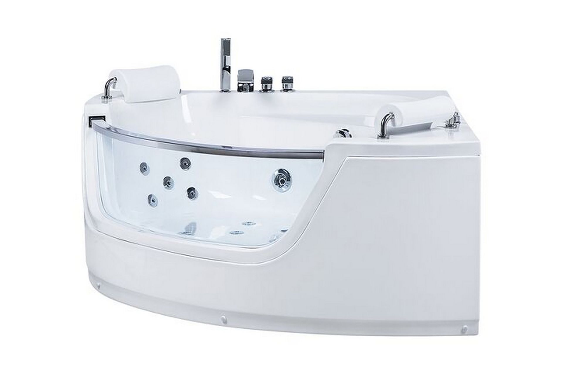 Mangle Hjørneboblebadekar 150 cm med LED-belysning - Hvit - Hus & oppussing - Kjøkken & bad - Baderom - Badekar
