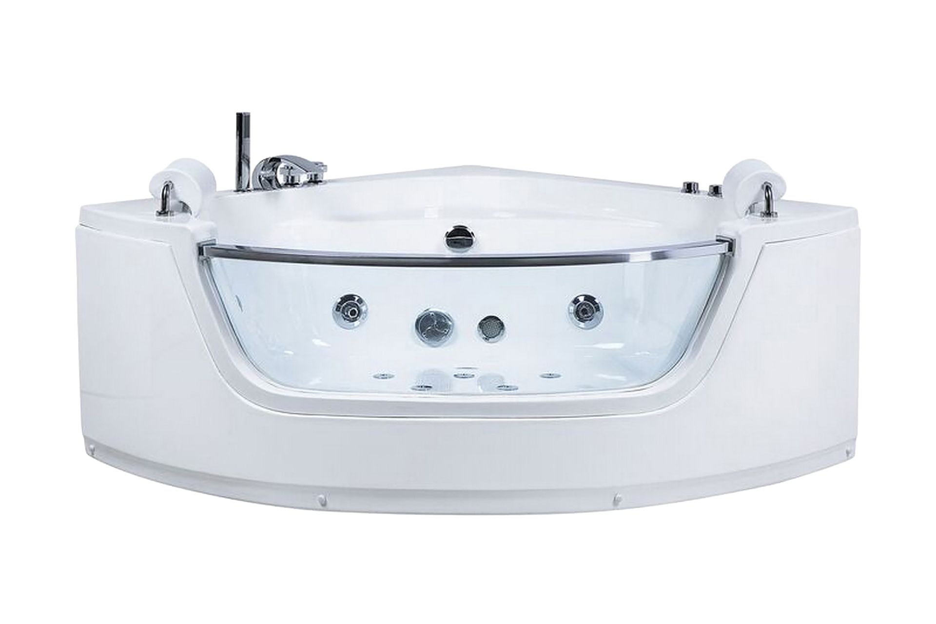 Mangle Hjørneboblebadekar 150 cm med LED-belysning - Hvit - Hus & oppussing - Kjøkken & bad - Baderom - Badekar