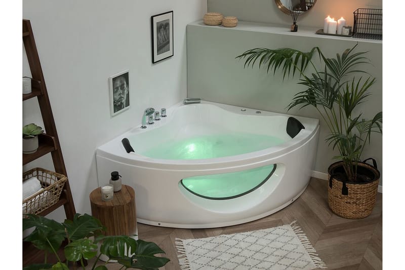 Titaguas Boblebad LED-belysning 146 cm - Hvit - Hus & oppussing - Kjøkken & bad - Baderom - Badekar