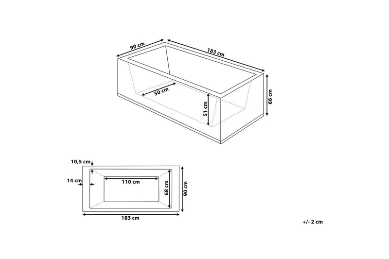 Varadero Boblebadekar 183 cm - Svart - Hus & oppussing - Kjøkken & bad - Baderom - Badekar - Boblebad og massasjebadekar