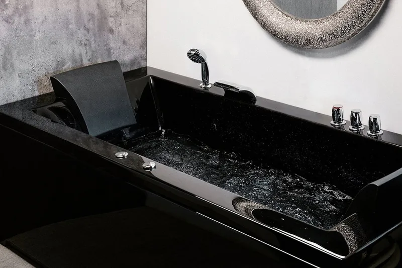 Varadero Boblebadekar 183 cm - Svart - Hus & oppussing - Kjøkken & bad - Baderom - Badekar - Boblebad og massasjebadekar