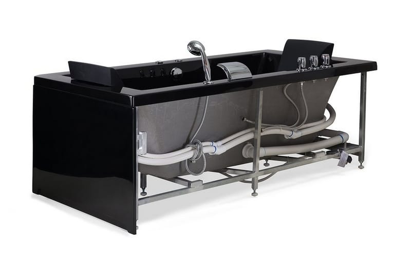 Varadero Boblebadekar 183 cm - Svart - Hus & oppussing - Kjøkken & bad - Baderom - Badekar - Boblebad og massasjebadekar