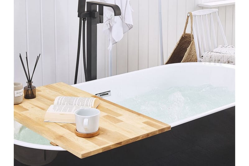 Frittstående badekar 170 x 80 cm oval svart NEVIS - Svart - Frittstående badekar
