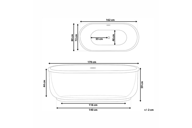 Attsjö Badekar Frittstående - Hvit - Hus & oppussing - Kjøkken & bad - Baderom - Badekar - Frittstående badekar