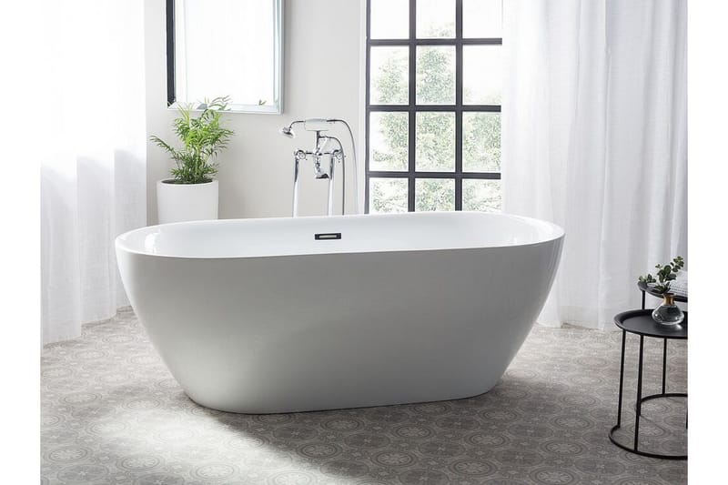 Badkar frittstående 150 cm hvit CARRERA - Hvit - Hus & oppussing - Kjøkken & bad - Baderom - Badekar