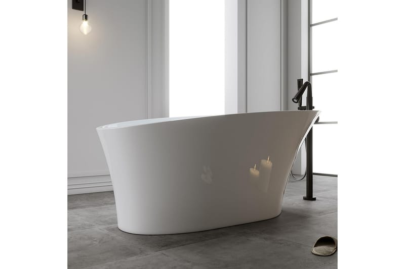 Bathlife Chic Badekar Frittstående 165 cm - Hvit - Frittstående badekar