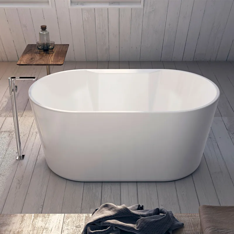 Bathlife Hipp Badekar 141 cm Ovalt Frittstående, Hvit