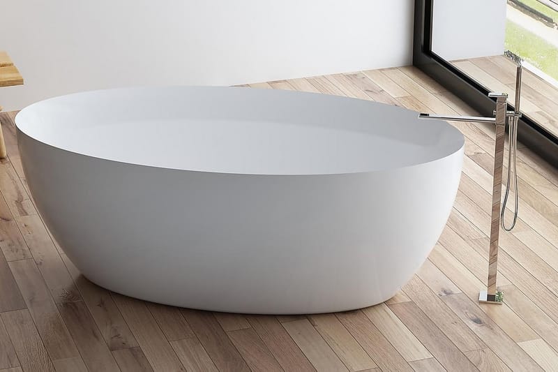 Bathlife Modern Badekar 160 cm  Ovalt Frittstående - Hvit - Hus & oppussing - Kjøkken & bad - Baderom - Badekar