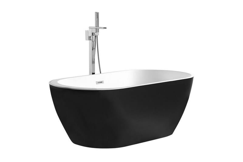 Frittstående badekar 170 x 80 cm oval svart NEVIS, Svart