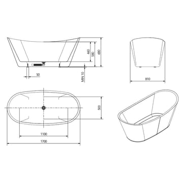 Ideal Relax Badekar Bathlife - Hus & oppussing - Kjøkken & bad - Baderom - Badekar - Frittstående badekar