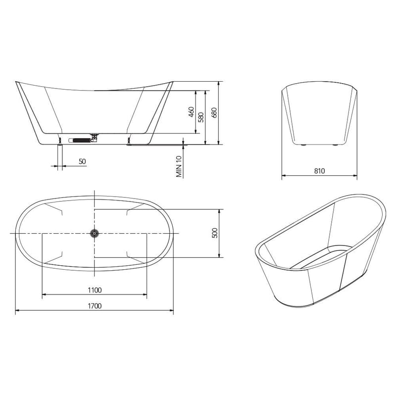 Ideal Relax Badekar Bathlife - Hus & oppussing - Kjøkken & bad - Baderom - Badekar - Frittstående badekar