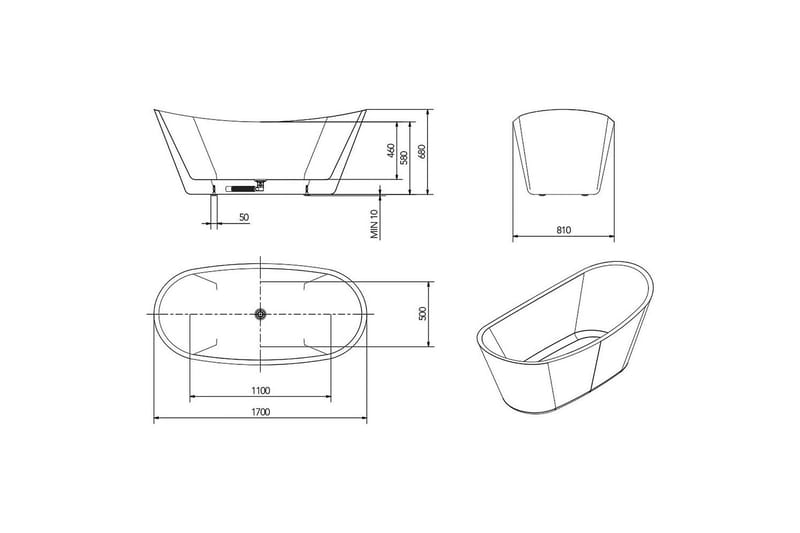 Ideal Relax Badekar - Hvit - Hus & oppussing - Kjøkken & bad - Baderom - Badekar