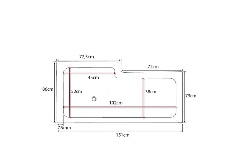 Badekar Behag 150cm - Hvit - Hus & oppussing - Kjøkken & bad - Baderom - Badekar