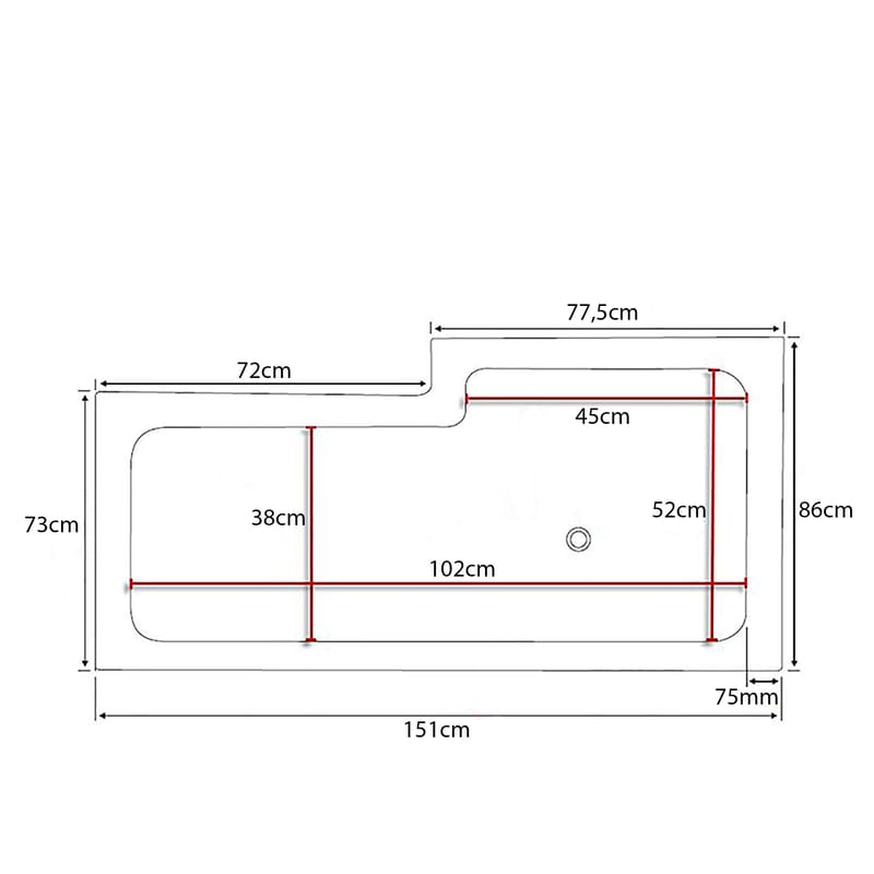 Behag Badekar 150 cm - Hvit - Hus & oppussing - Kjøkken & bad - Baderom - Badekar
