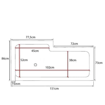 Behag Badekar 150 cm - Hvit - Hus & oppussing - Kjøkken & bad - Baderom - Badekar