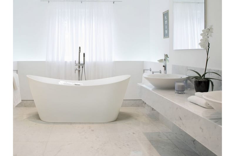 Menailo Badekar Frittstående 150 cm - Hvit - Frittstående badekar