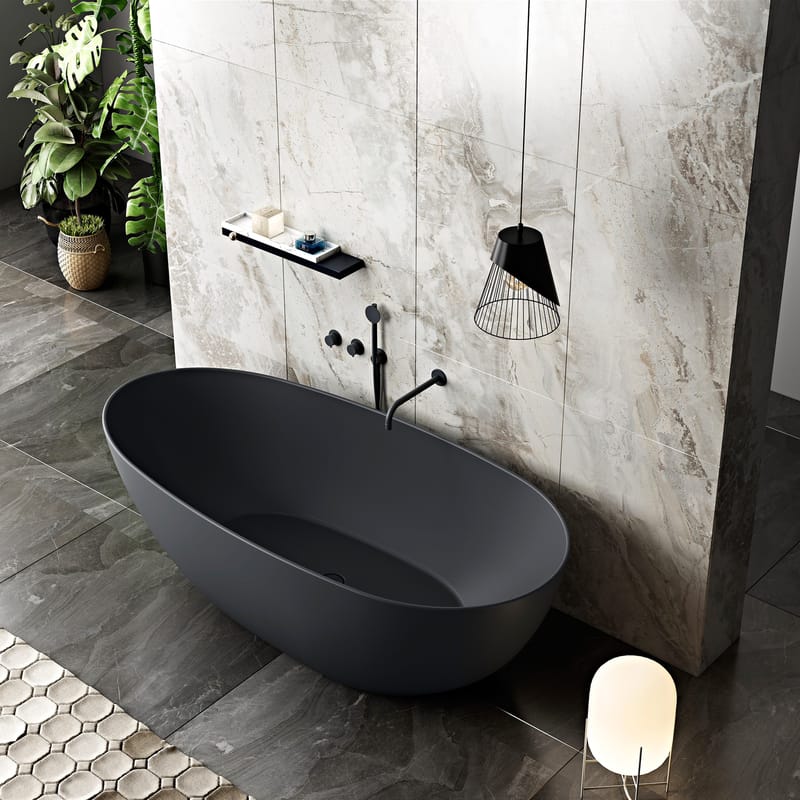 Badekar Bathlife Klok Svart - Hus & oppussing - Kjøkken & bad - Baderom - Badekar