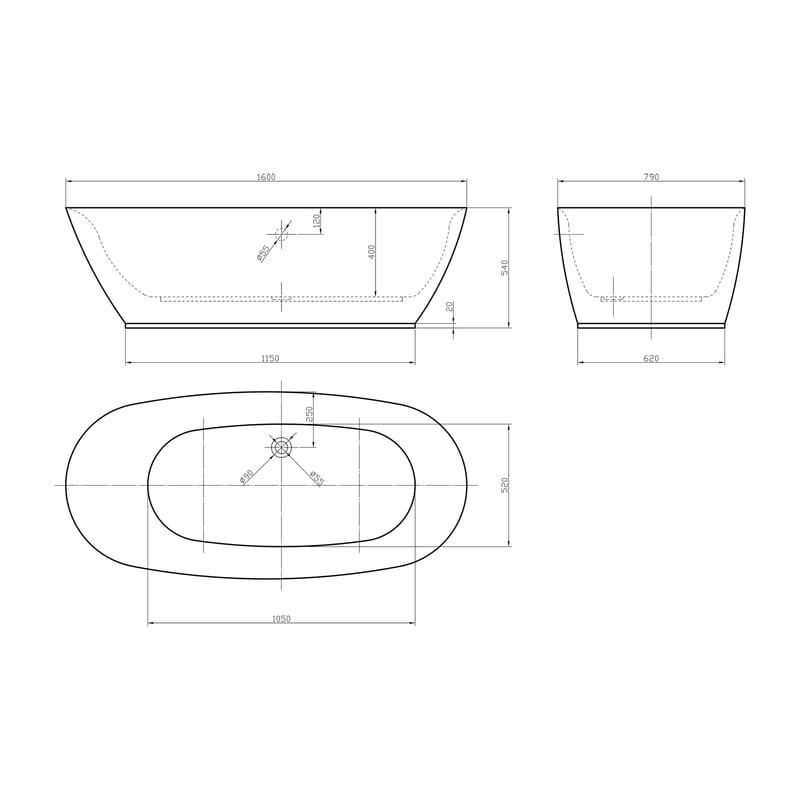 Ideal Ovalt Sittebadekar 160 cm - Hus & oppussing - Kjøkken & bad - Baderom - Badekar - Frittstående badekar