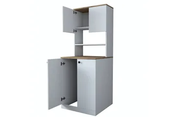 Akashya Baderomsskap 70x183,6 cm Hvit/Brun - Hanah Home - Hus & oppussing - Kjøkken & bad - Baderom - Baderomsmøbler & baderomsinnredning - Baderomsskap