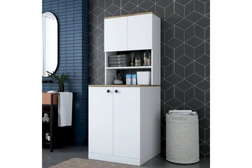 Akashya Baderomsskap 70x183,6 cm Hvit/Brun - Hanah Home - Hus & oppussing - Kjøkken & bad - Baderom - Baderomsmøbler & baderomsinnredning - Baderomsskap