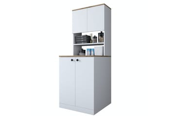 Akashya Baderomsskap 70x183,6 cm Hvit/Brun - Hanah Home - Hus & oppussing - Kjøkken & bad - Baderom - Baderomsmøbler & baderomsinnredning - Baderomsskap