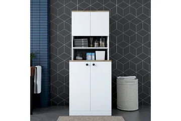 Akashya Baderomsskap 70x183,6 cm Hvit/Brun - Hanah Home - Hus & oppussing - Kjøkken & bad - Baderom - Baderomsmøbler & baderomsinnredning - Baderomsskap