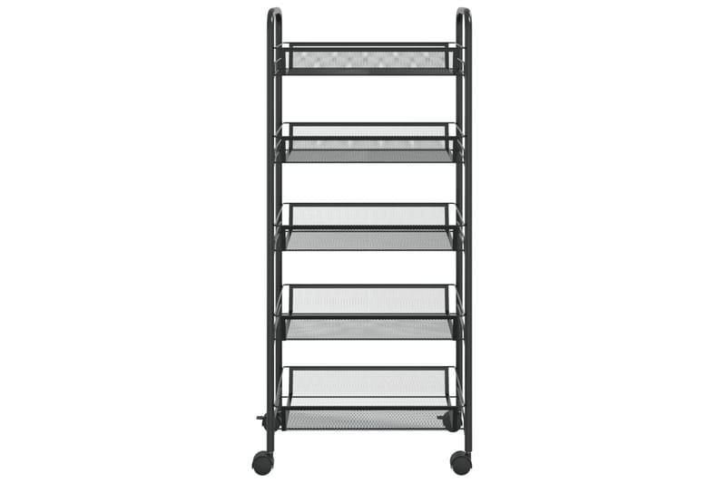 5-etasjers kjøkkenvogn svart 46x26x105 cm jern - Svart - Hus & oppussing - Kjøkken & bad - Baderom - Baderomsmøbler & baderomsinnredning - Rullevogn baderom