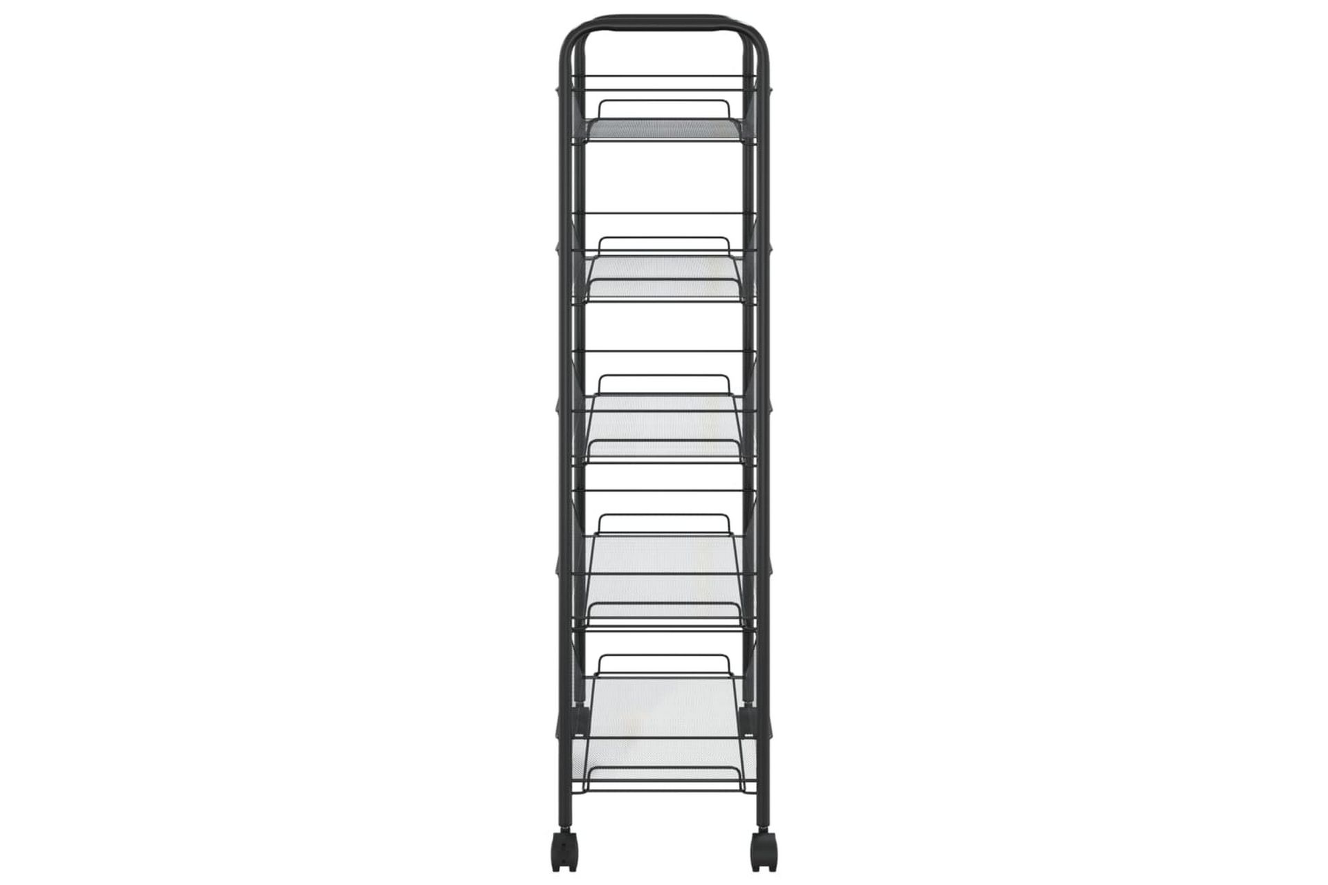 5-etasjers kjøkkenvogn svart 46x26x105 cm jern - Svart - Hus & oppussing - Kjøkken & bad - Baderom - Baderomsmøbler & baderomsinnredning - Rullevogn baderom
