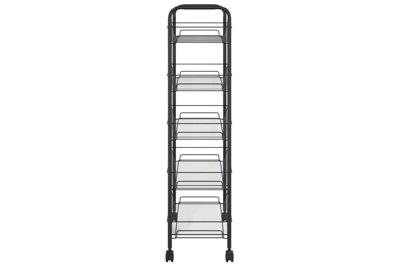 5-etasjers kjøkkenvogn svart 46x26x105 cm jern - Svart - Hus & oppussing - Kjøkken & bad - Baderom - Baderomsmøbler & baderomsinnredning - Rullevogn baderom