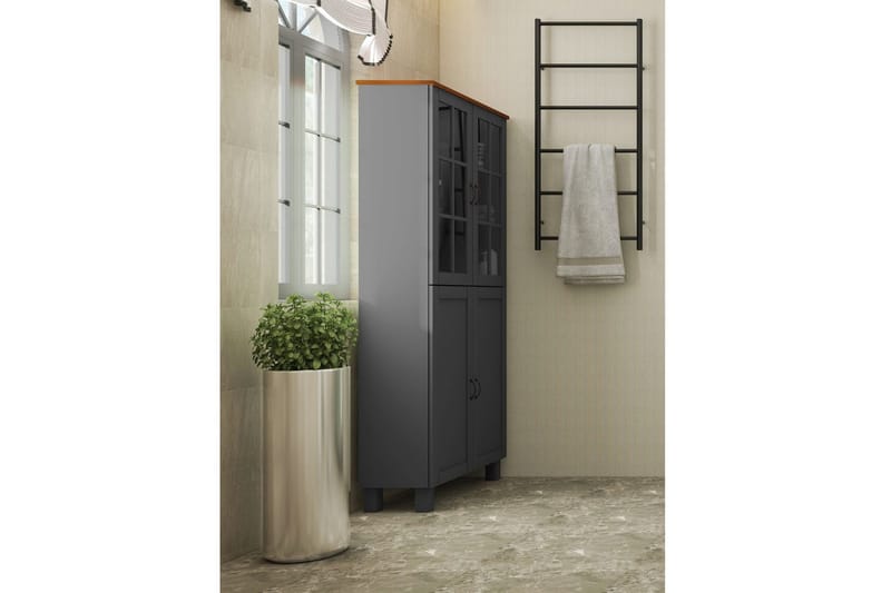 Alby Høyskap til Bad 130x75x30 cm - Grå - Hus & oppussing - Kjøkken & bad - Baderom - Baderomsmøbler & baderomsinnredning - Baderomsskap