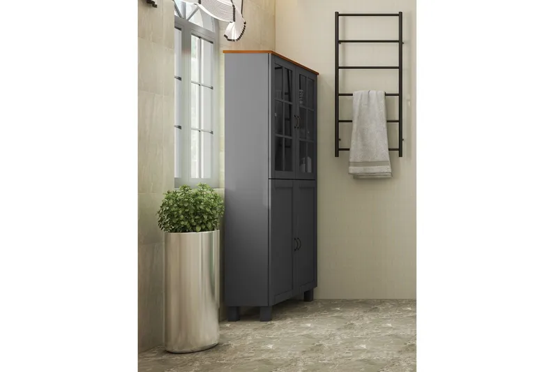 Alby Høyskap til Bad 130x75x30 cm - Grå - Hus & oppussing - Kjøkken & bad - Baderom - Baderomsmøbler & baderomsinnredning - Baderomsskap