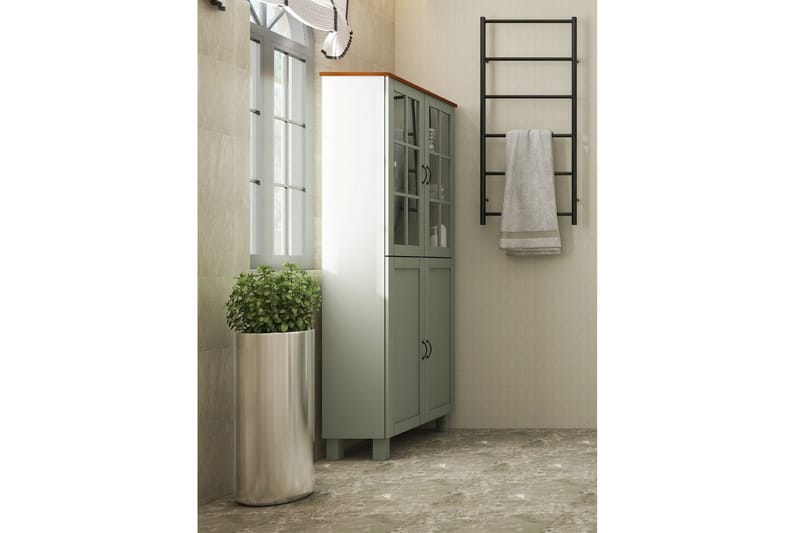 Alby Høyskap til Bad 130x75x30 cm - Grønn - Hus & oppussing - Kjøkken & bad - Baderom - Baderomsmøbler & baderomsinnredning - Baderomsskap