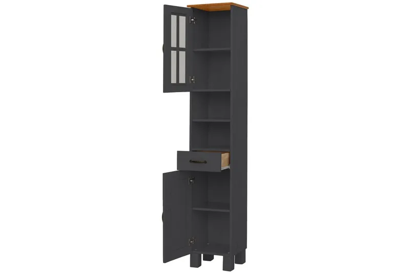 Alby Høyskap til Bad 180x33x30 cm - Grå - Hus & oppussing - Kjøkken & bad - Baderom - Baderomsmøbler & baderomsinnredning - Baderomsskap