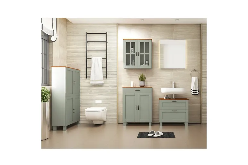 Alby Servantskap 60 cm - Grønn - Hus & oppussing - Kjøkken & bad - Baderom - Baderomsmøbler & baderomsinnredning - Servantskap & kommode