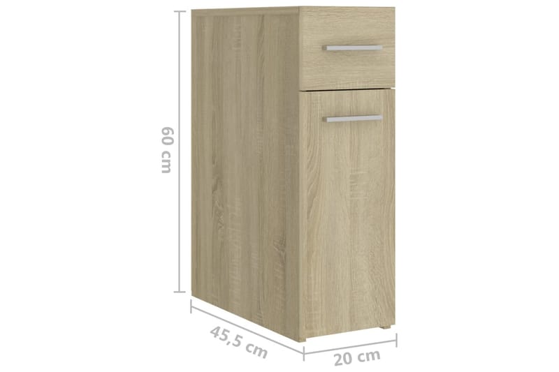 Apotekskap sonoma eik 20x45,5x60 cm sponplater - Brun - Hus & oppussing - Kjøkken & bad - Baderom - Baderomsmøbler & baderomsinnredning - Veggskap & høyskap