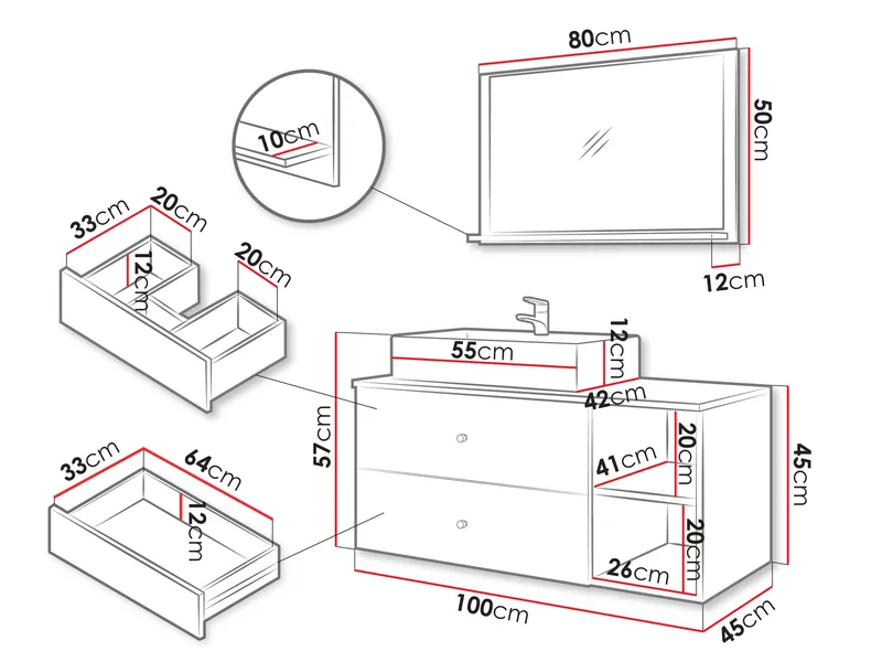 Askersund Baderomsmøbelsett - Beige - Hus & oppussing - Kjøkken & bad - Baderom - Baderomsmøbler & baderomsinnredning - Komplette møbelpakker