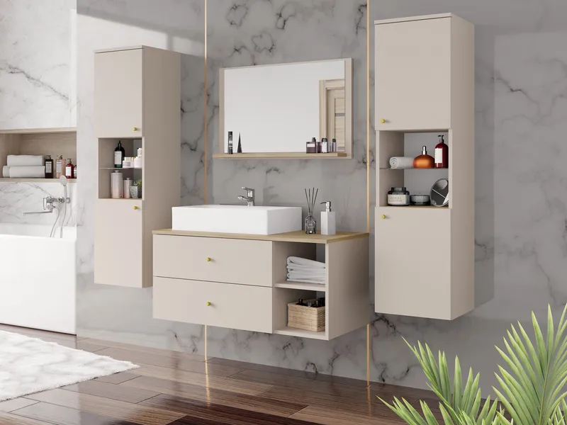 Askersund Baderomsmøbelsett - Beige - Hus & oppussing - Kjøkken & bad - Baderom - Baderomsmøbler & baderomsinnredning - Komplette møbelpakker