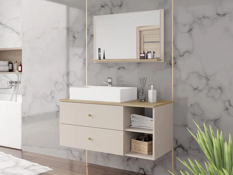 Askersund Baderomsmøbelsett - Beige - Hus & oppussing - Kjøkken & bad - Baderom - Baderomsmøbler & baderomsinnredning - Komplette møbelpakker