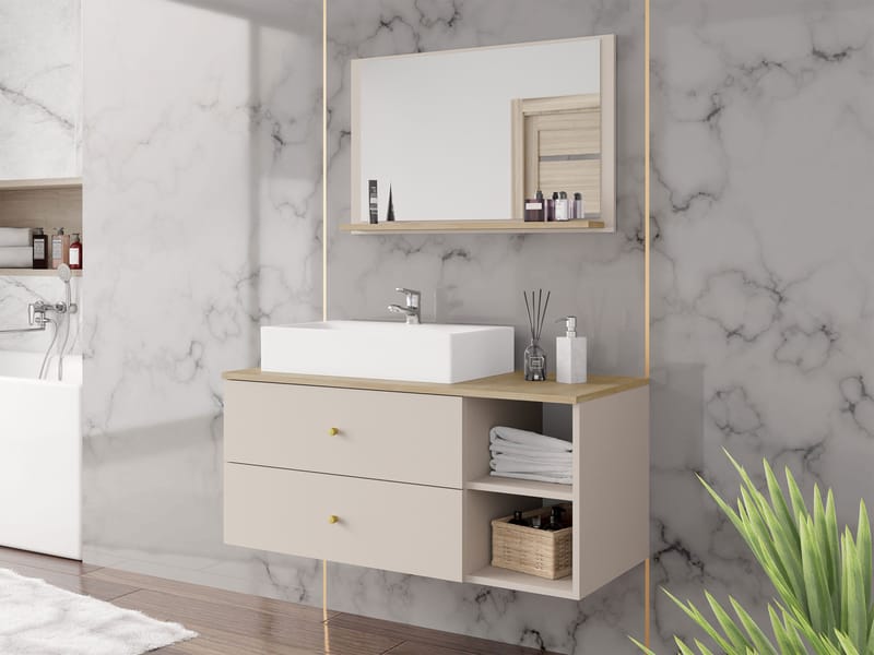 Askersund Baderomsmøbelsett - Beige - Hus & oppussing - Kjøkken & bad - Baderom - Baderomsmøbler & baderomsinnredning - Komplette møbelpakker