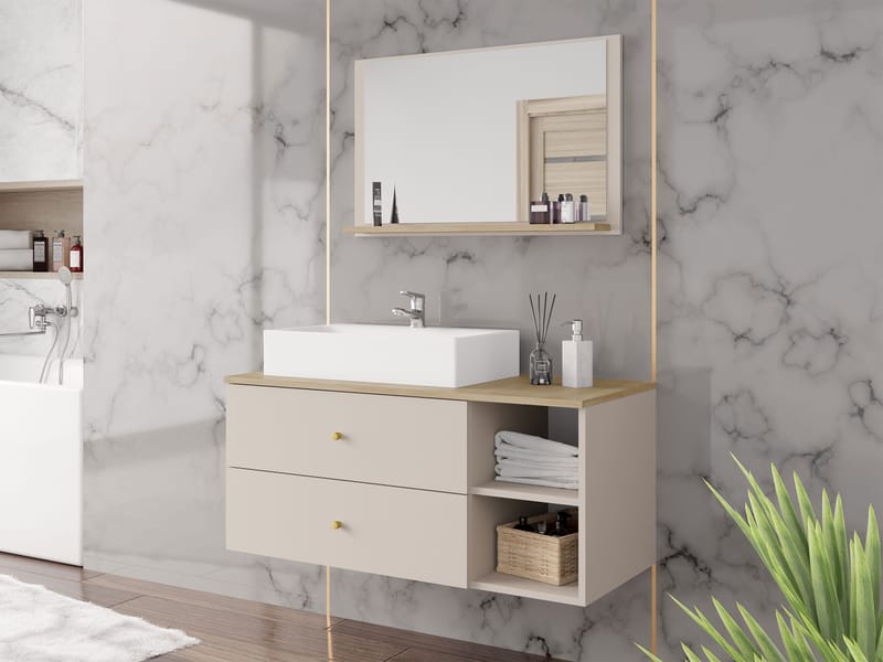 Askersund Baderomsmøbelsett - Beige - Hus & oppussing - Kjøkken & bad - Baderom - Baderomsmøbler & baderomsinnredning - Komplette møbelpakker