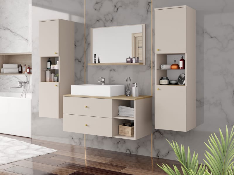 Askersund Baderomsmøbelsett - Beige - Hus & oppussing - Kjøkken & bad - Baderom - Baderomsmøbler & baderomsinnredning - Komplette møbelpakker