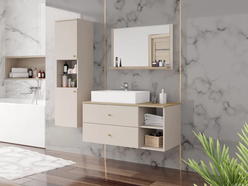 Askersund Baderomsmøbelsett - Beige - Hus & oppussing - Kjøkken & bad - Baderom - Baderomsmøbler & baderomsinnredning - Komplette møbelpakker